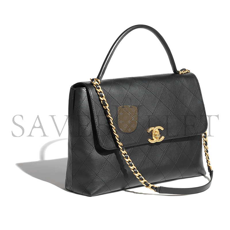 Ch*el maxi flap bag with top handle as5543 (37*26*10cm)